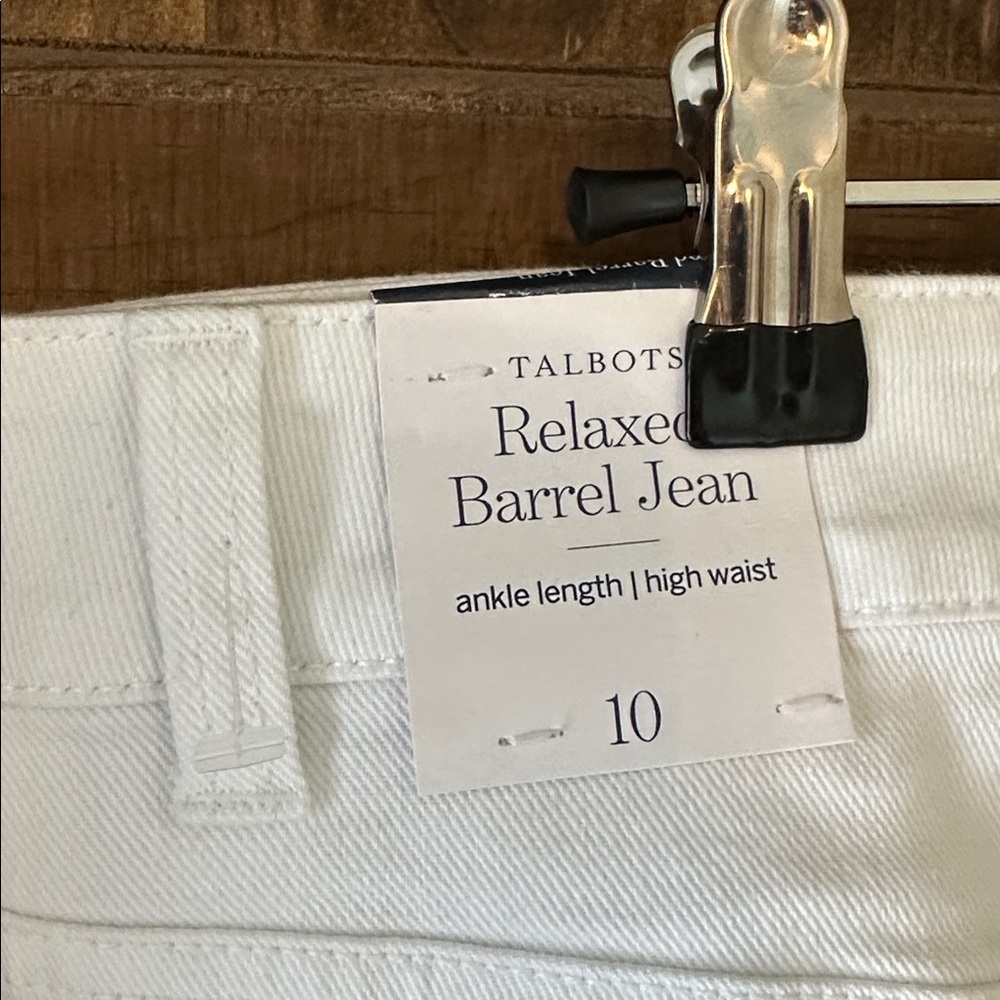 Talbots white relaxed barrel Jean ankle length high waist 10 NWT - Picture 5 of 5